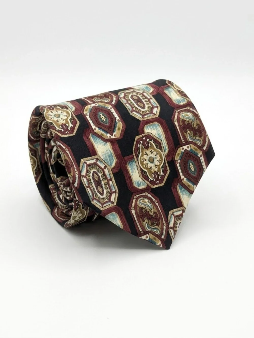 Vintage Madison Collection By Danbury Floral Retro Mens Tie 56in Length